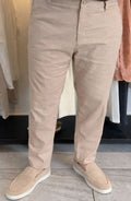 Linen beige pants regular cut