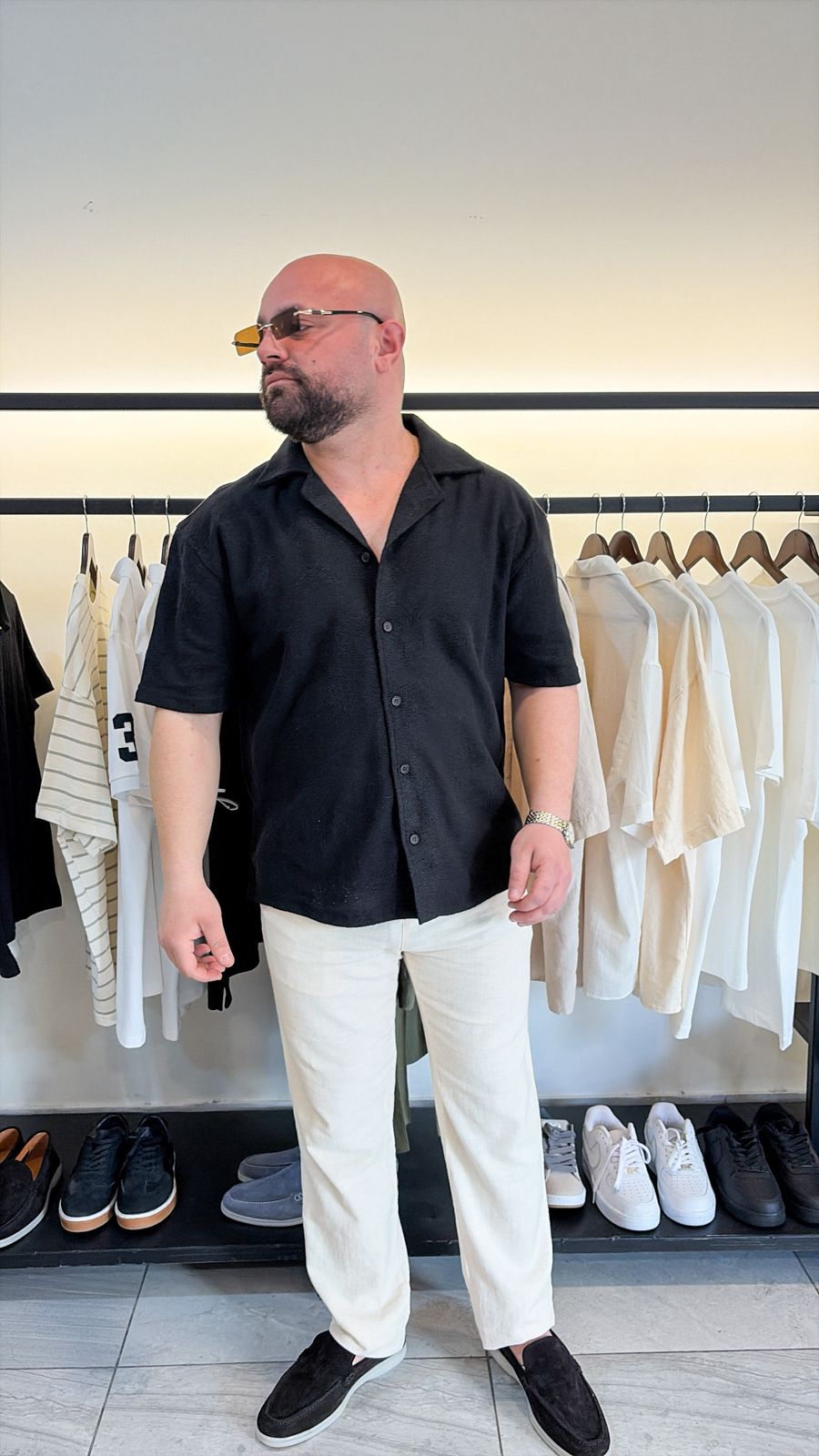 Shirts black & beige