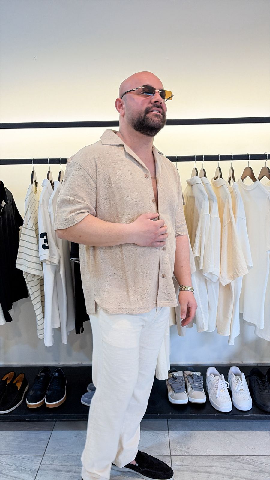 Shirts black & beige