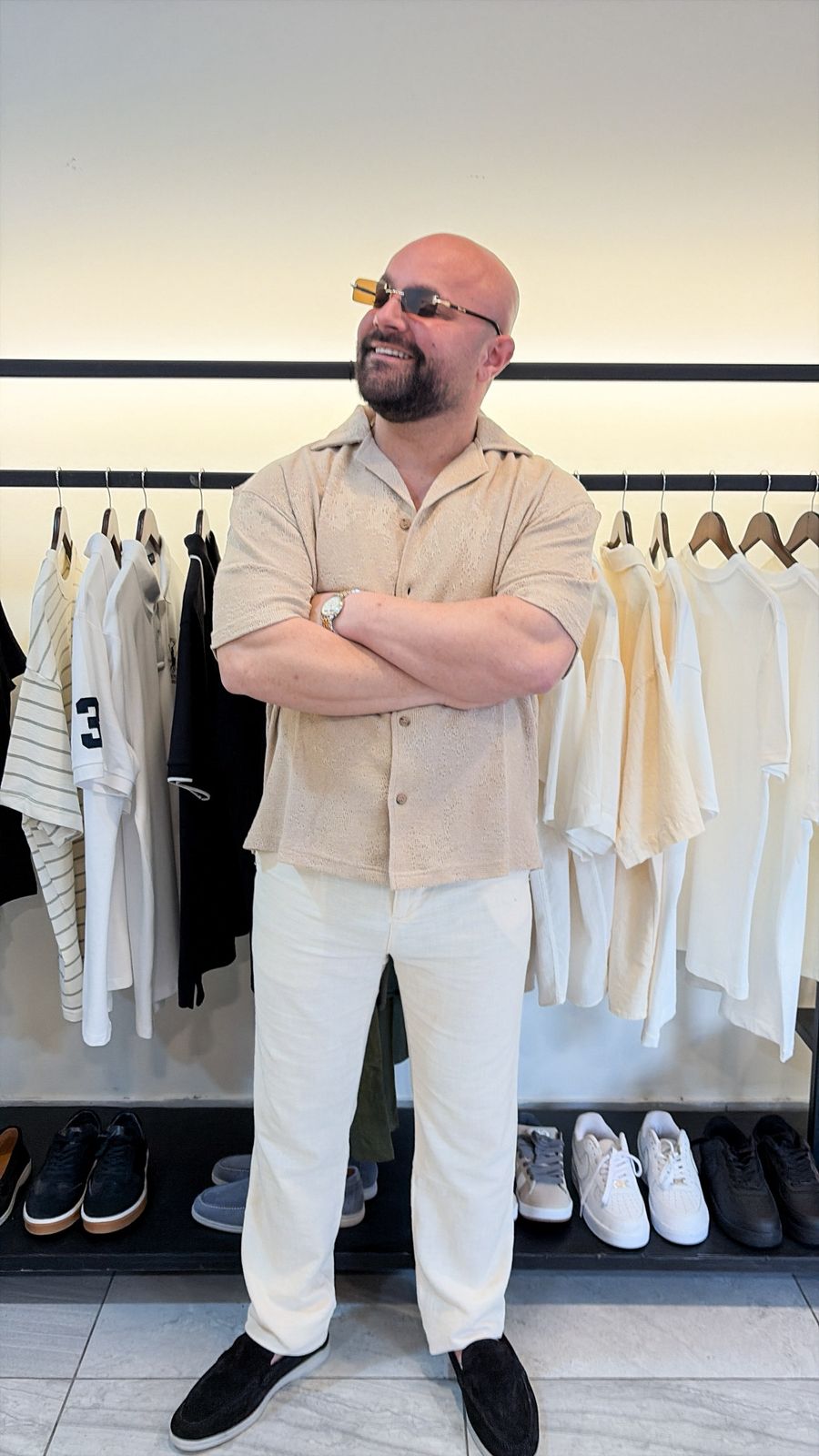 Shirts black & beige