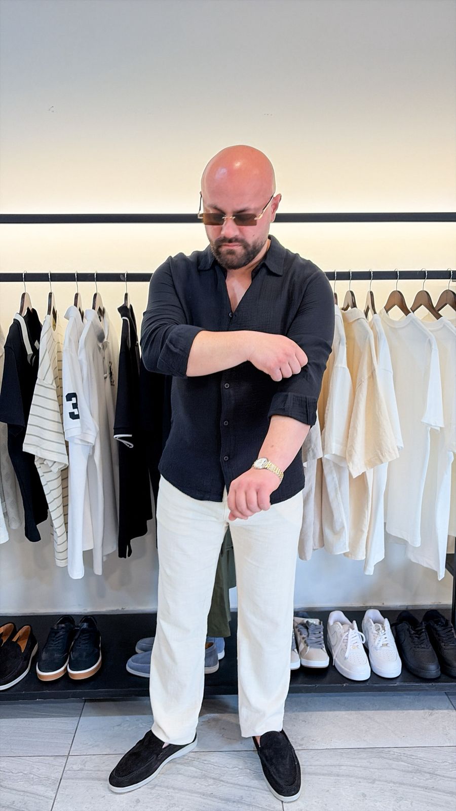 Linen shirt black