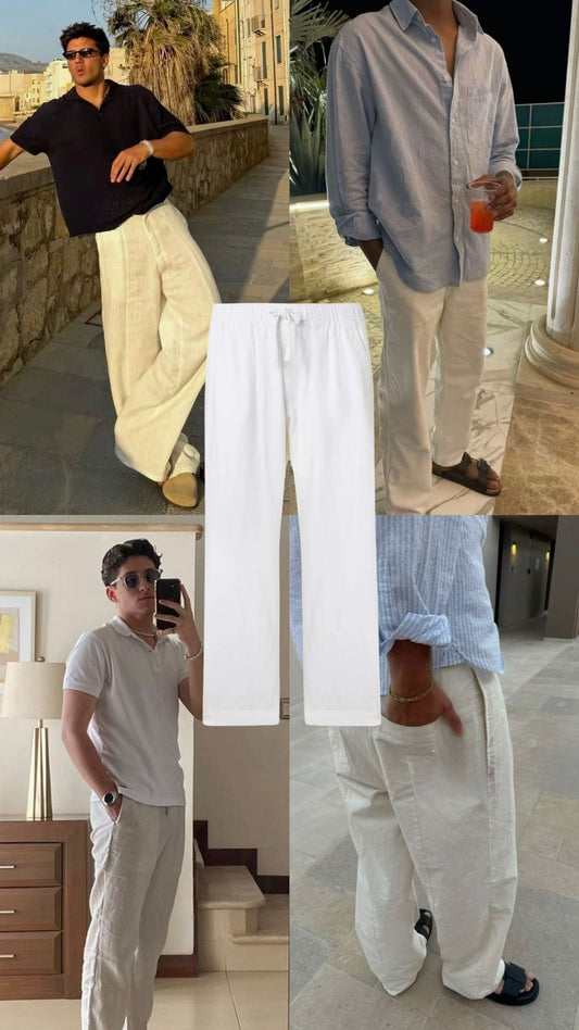 Linen White Pants