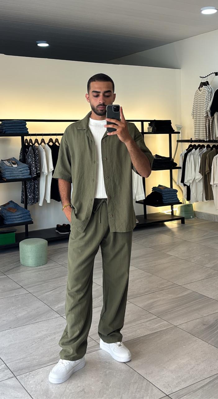 Matching Set linen green